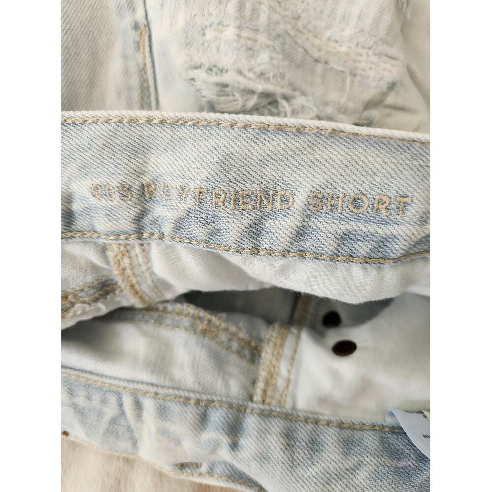 American Eagle Distressed 90's Boyfriend Shorts sz 4 Light Wash cowgirl rodeo - Picture 6 of 10